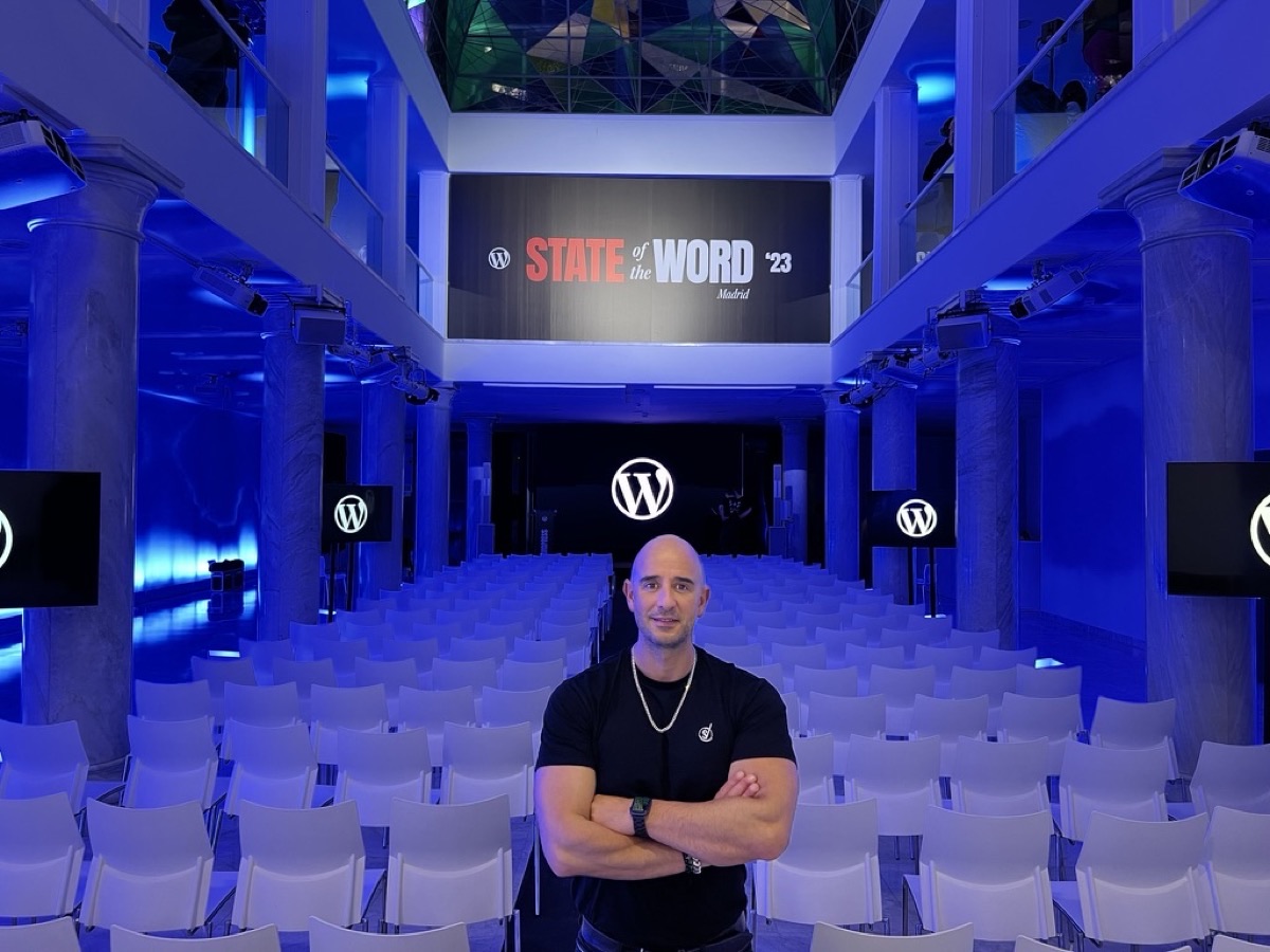 Paulo Breogán en el State of the Word 2023 de WordPress