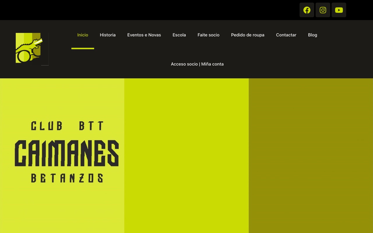 Portada de la web de Club BTT Caimanes Betanzos
