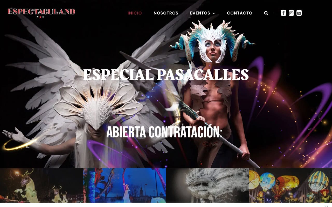 Portada de la web de Espectaculand