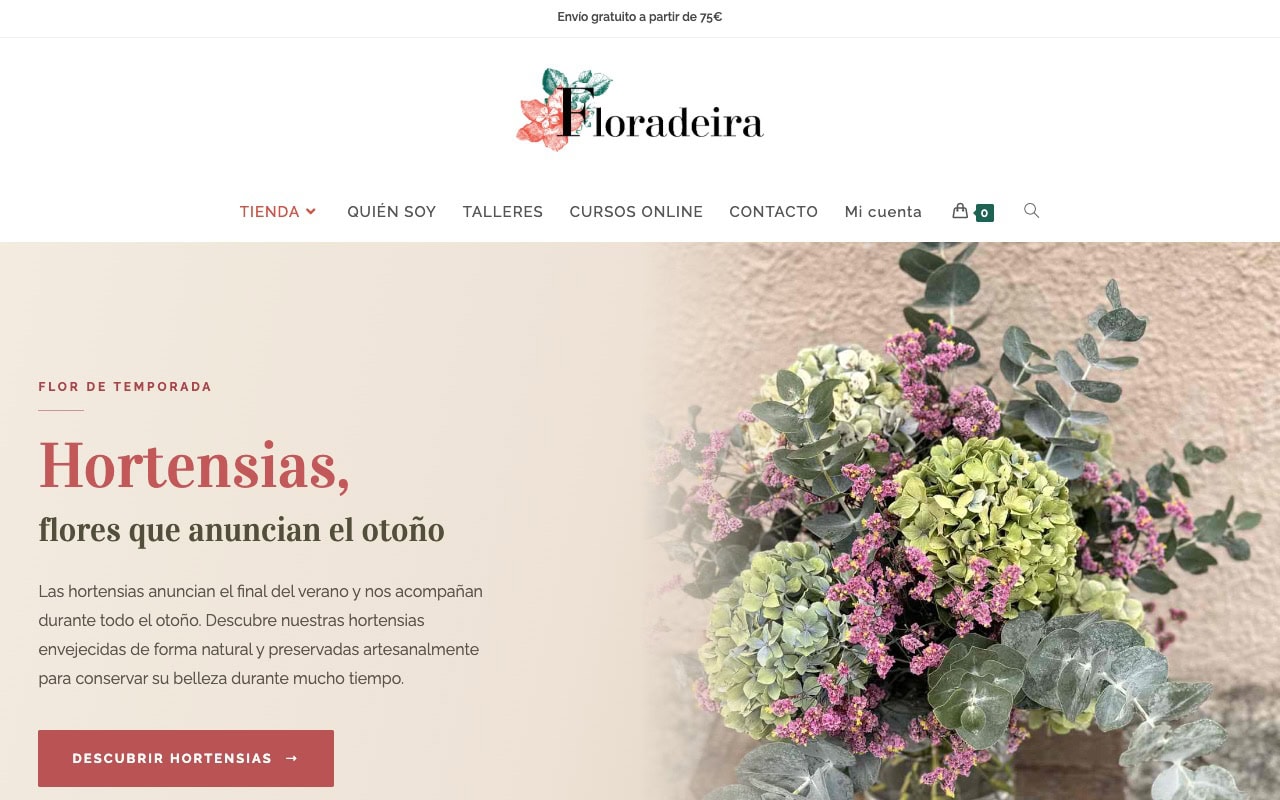 Portada de la web de Floradeira