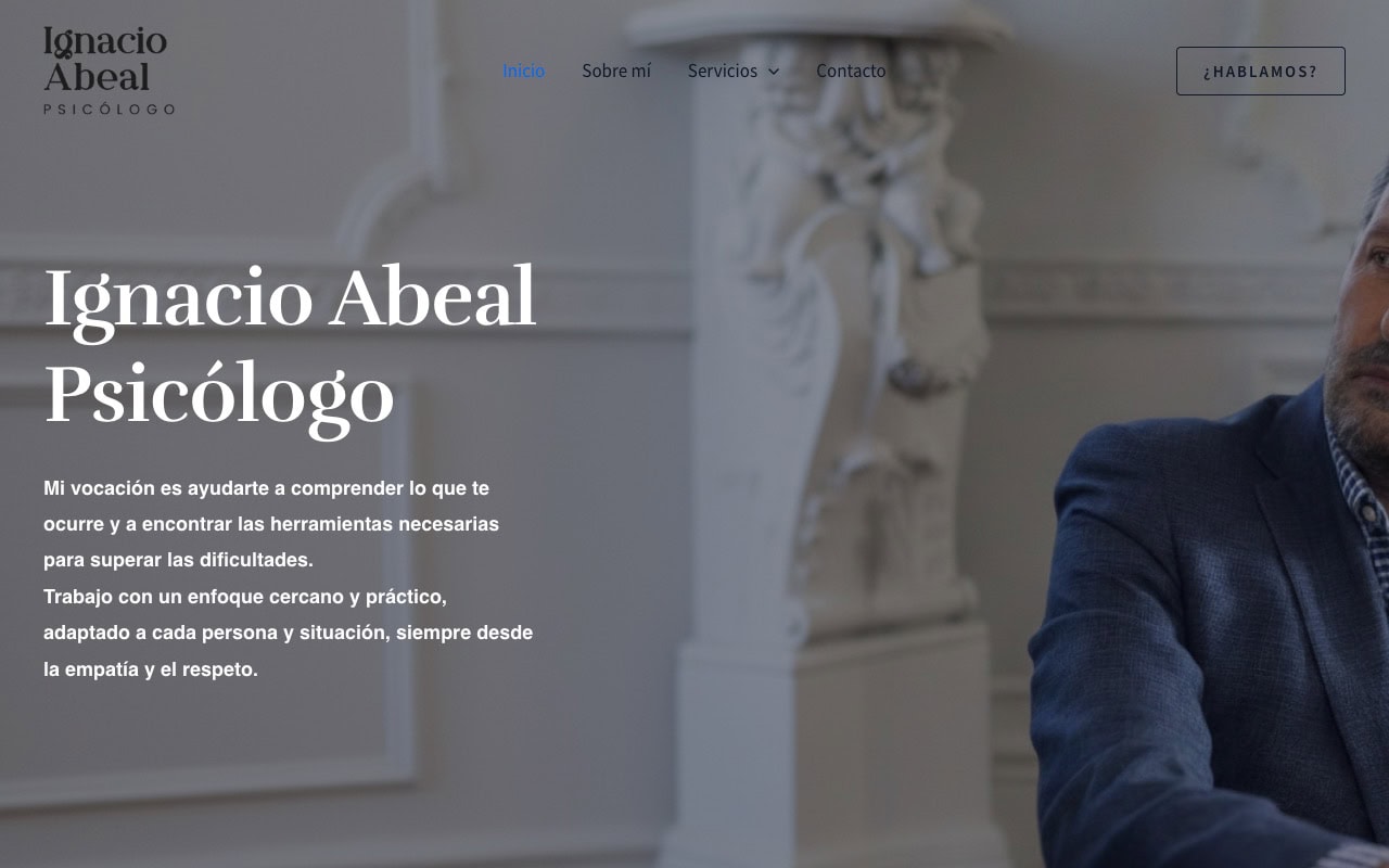 Portada de la web de Ignacio Abeal Psicólogo