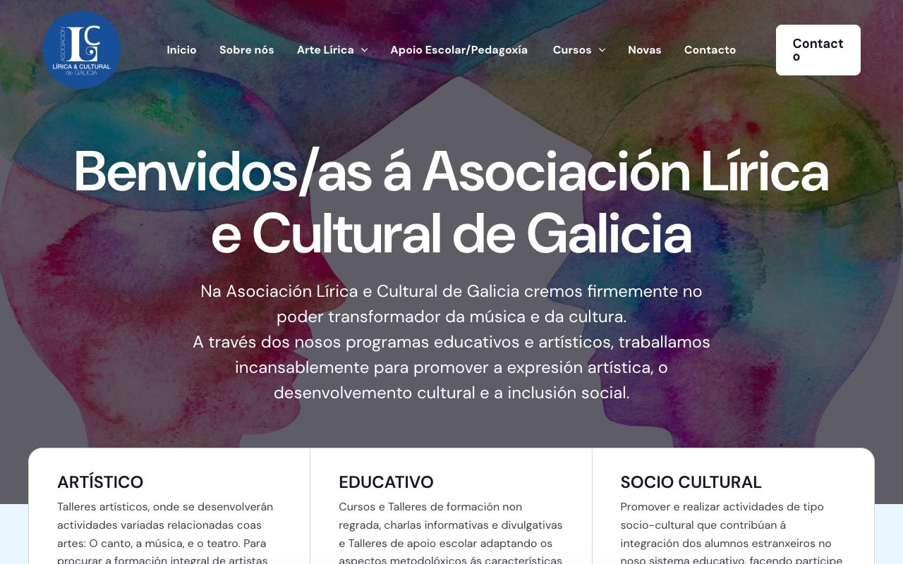 Portada de la web de Lírica de Galicia