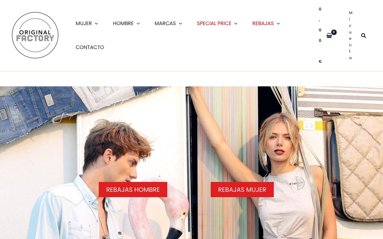 Portada de la web de Original Factory
