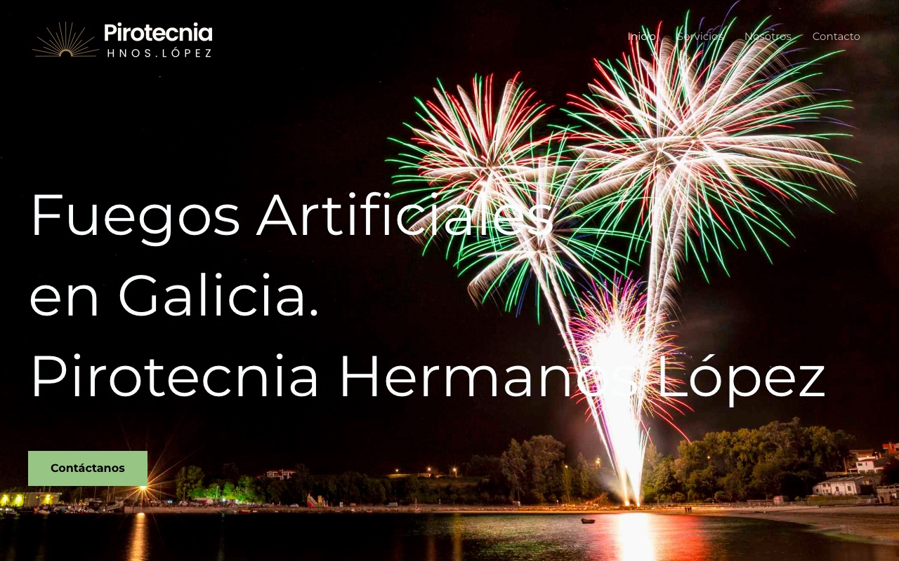 Portada de la web de Pirotecnia Hermanos López
