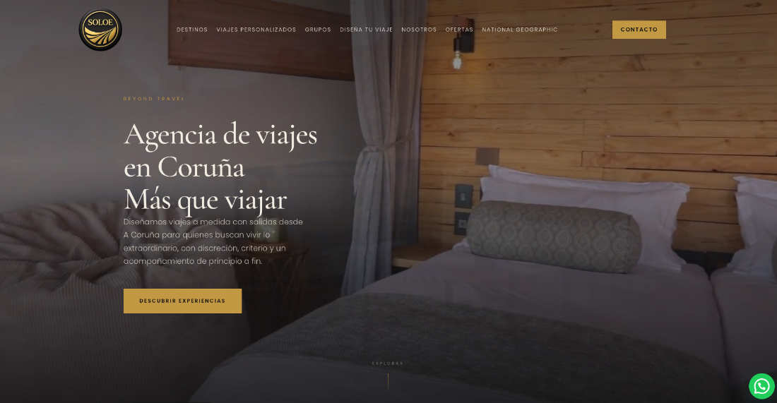 Portada de la web de Soloe Viajes